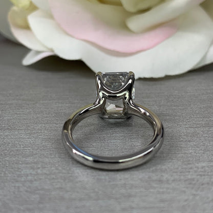 Radiant Cut Solitaire Engagement Ring / Radiant Cut Moissanite Solitaire / Moissanite solitaire 14k White Gold / #6272