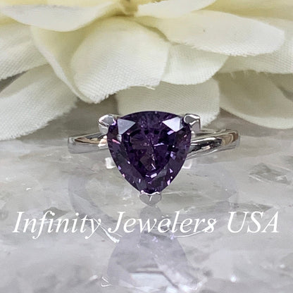 Alexandrite Trillion Engagement Ring White Gold Unique Trillion Alexandrite Anniversary Promise Wedding Bridal Ring