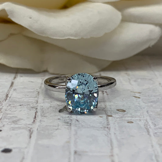 Aquamarine engagement ring 14K solid gold, oval aquamarine solitaire wedding ring, alternative engagement ring, simple engagement ring