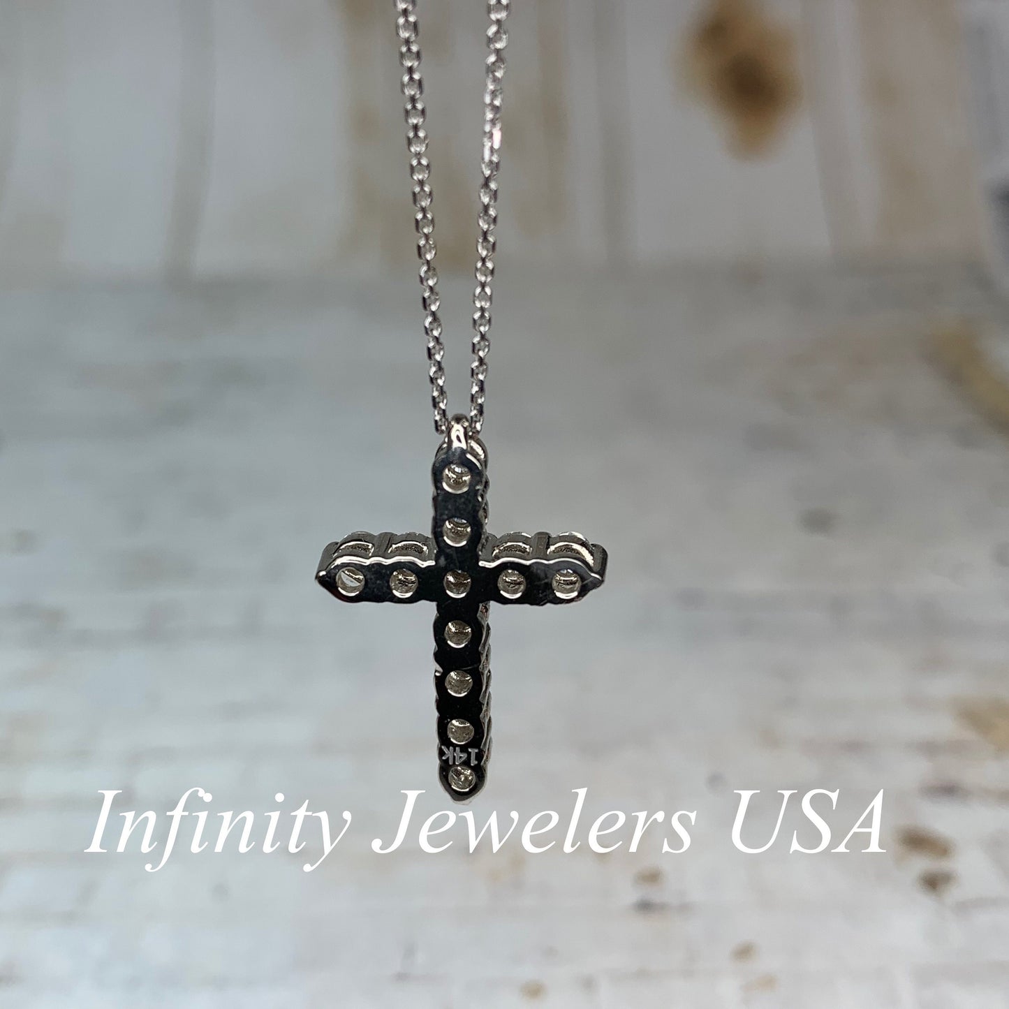 Cross Necklace With Moissanite Stones For Girls, Moissanite Cross Pendant Necklace For Ladies, 14k Gold Moissanite Cross Pendant Gift