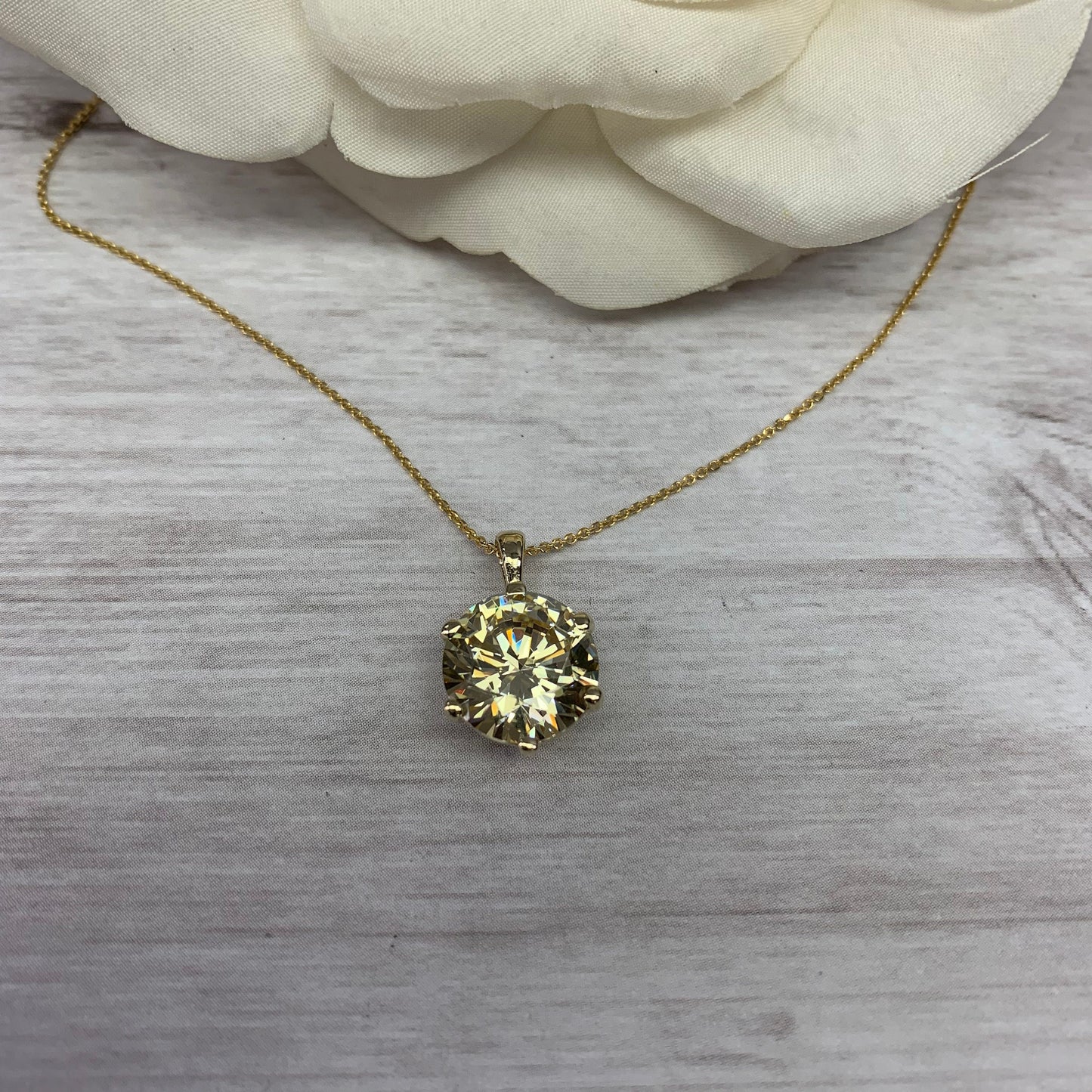 Diamond Solitaire Necklace 14K Solid Gold / Diamond Layering Necklace / Bridesmaid Gift / Delicate Necklace For Her / Floating Diamond #6994