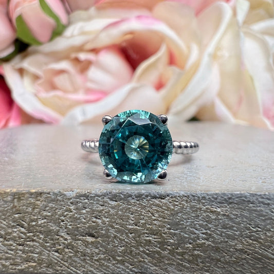 Paraiba Tourmaline Engagement Ring White Gold  Blue Paraiba Tourmaline And Moissanite Wedding Ring Unique Vintage Promise Anniversary #6158