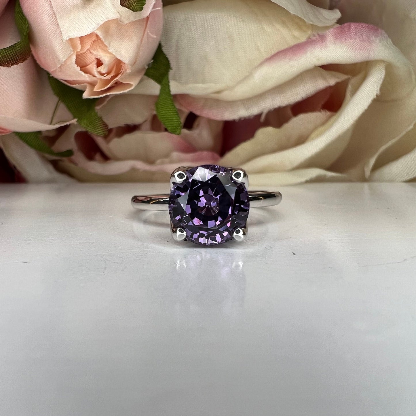 Alexandrite ring 14K white gold, June birthstone ring, Alexandrite cocktail ring, Alexandrite jewelry, Alexandrite engagement ring