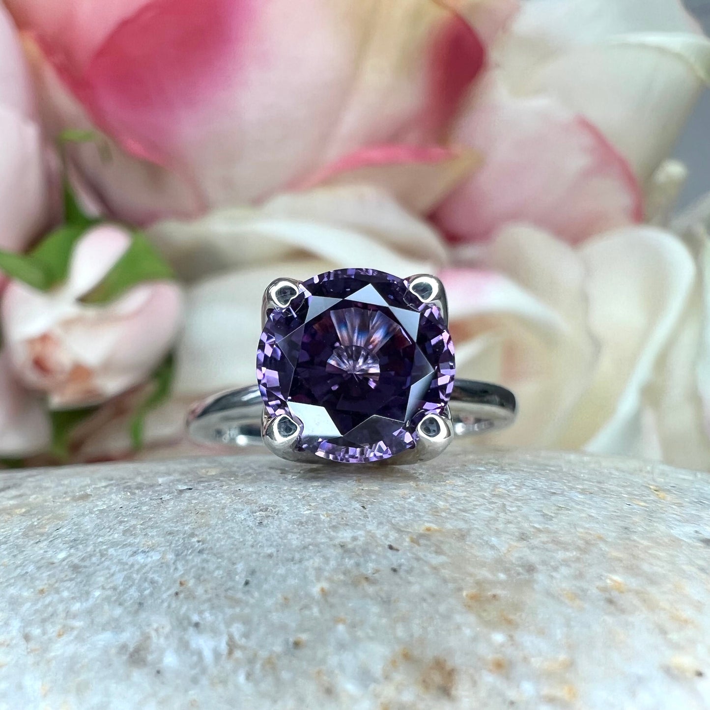 Alexandrite ring 14K white gold, June birthstone ring, Alexandrite cocktail ring, Alexandrite jewelry, Alexandrite engagement ring