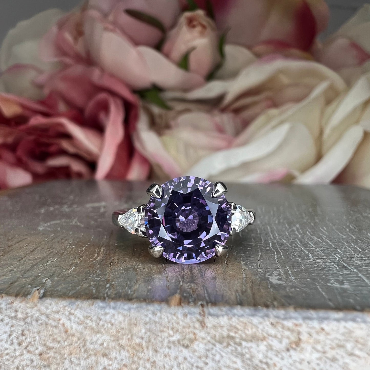 Alexandrite Engagement Ring, June Birthstone Ring, Alexandrite Ring, Moissanite Ring, Gift For Her, Infinity Jewelers USA