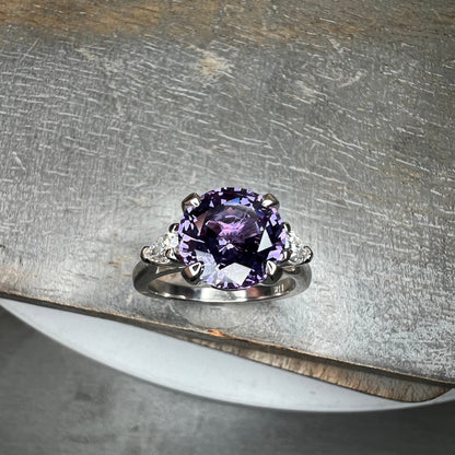 Alexandrite Engagement Ring, June Birthstone Ring, Alexandrite Ring, Moissanite Ring, Gift For Her, Infinity Jewelers USA