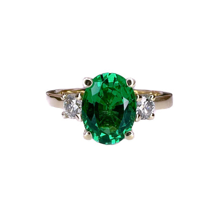 Emerald Engagement Ring White Gold, Oval Emerald and Moissanite Engagement Ring , Emerald Green Ring Unique Oval Wedding Promise Ring #6776