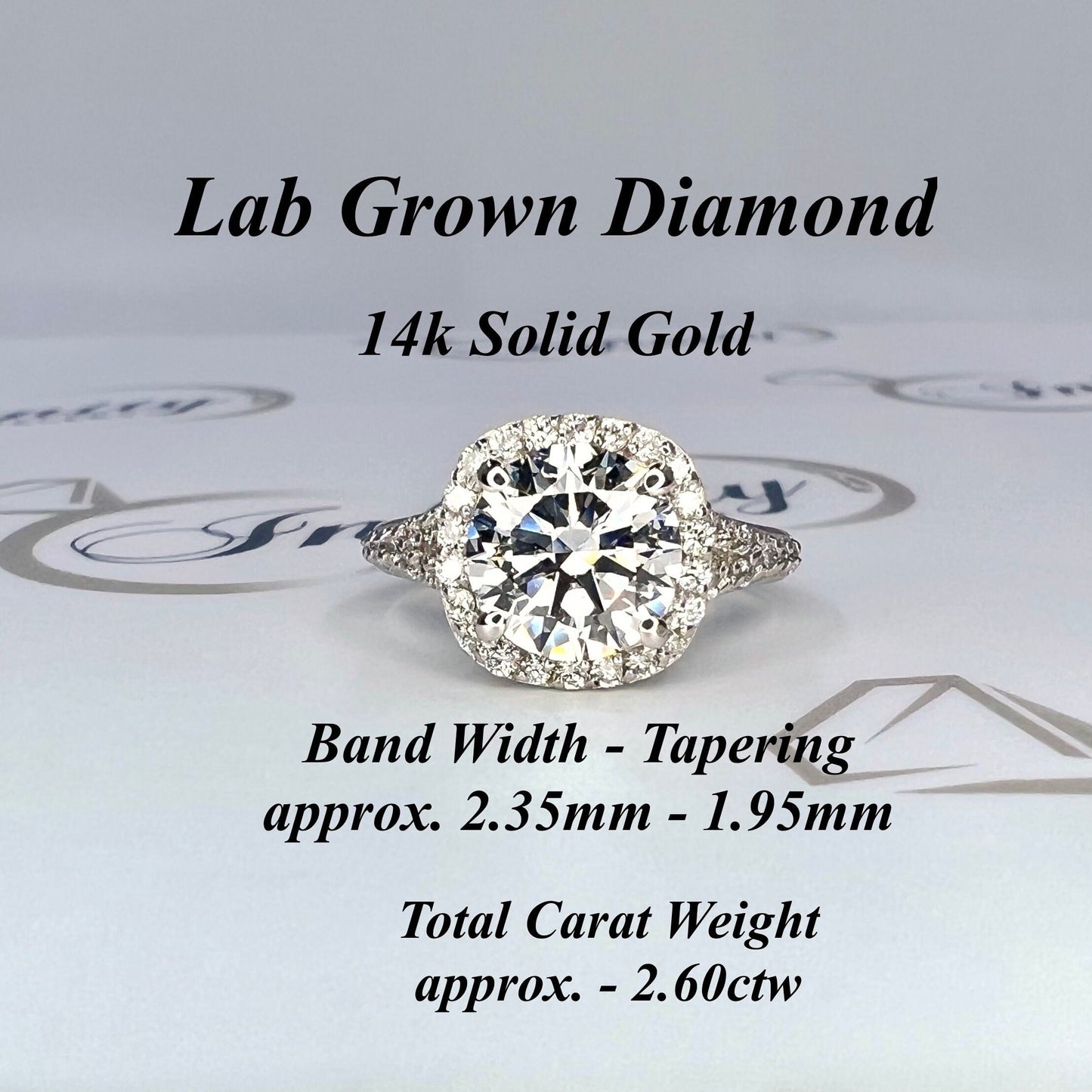 Round Cut Lab Grown Diamond Engagement Ring,  CVD Diamond Halo Engagement Ring, Lab Created Diamond Wedding Bridal Anniversary Ring