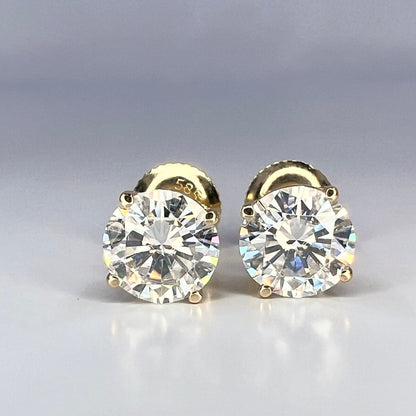 Moissanite Stud Earrings Moissanite Earrings From 1.60 ctw. To  3.00 ctw.  14K Gold, Unisex Moissanite Stud Earrings Cute Stud Earring #5411