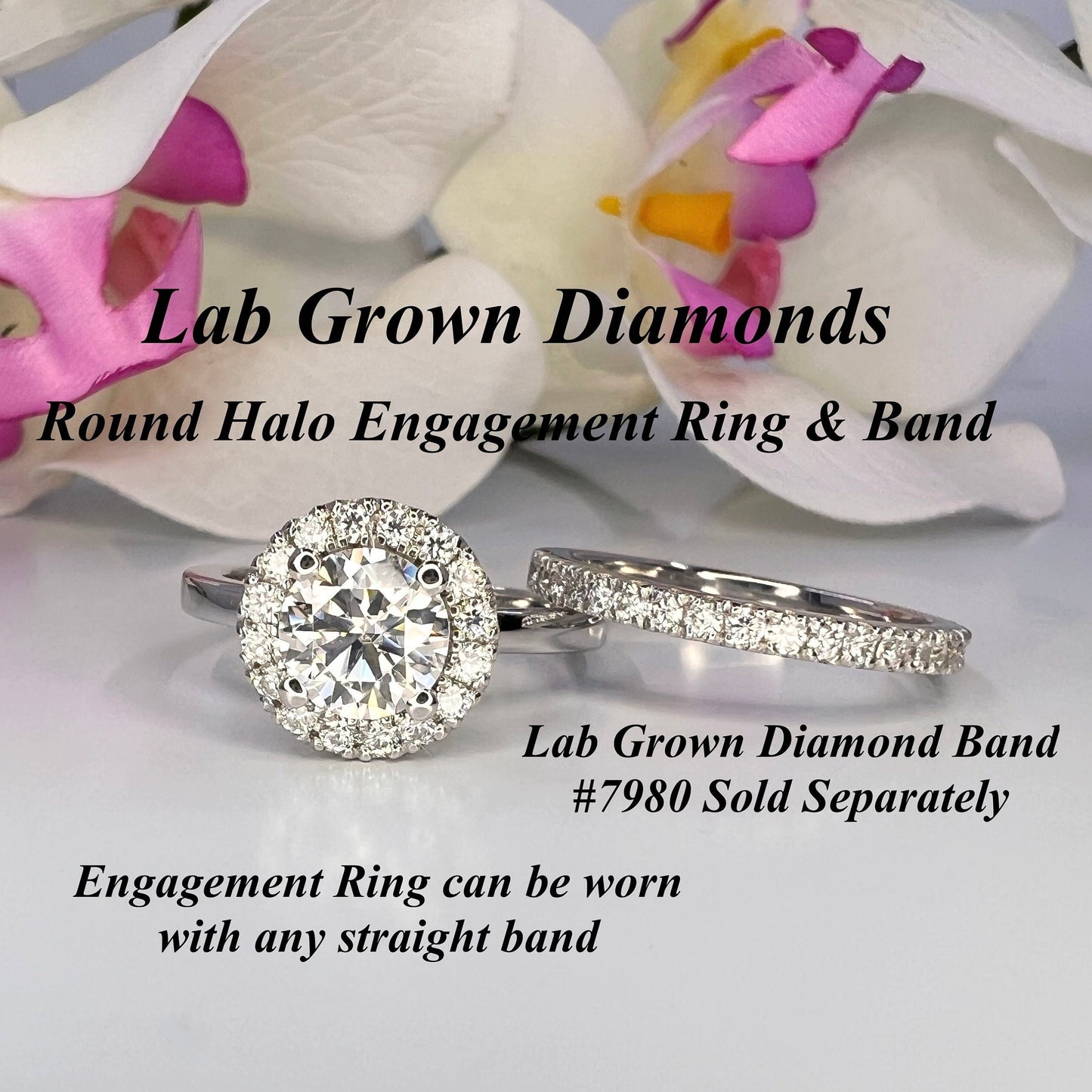 1.30 CTW Round lab grown diamond engagement ring 14k solid gold, round shaped halo lab grown cvd diamond ring Anniversary promise ring