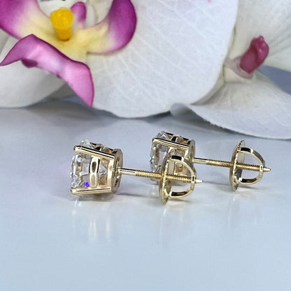 Moissanite Stud Earrings Moissanite Earrings From 1.60 ctw. To  3.00 ctw.  14K Gold, Unisex Moissanite Stud Earrings Cute Stud Earring #5411