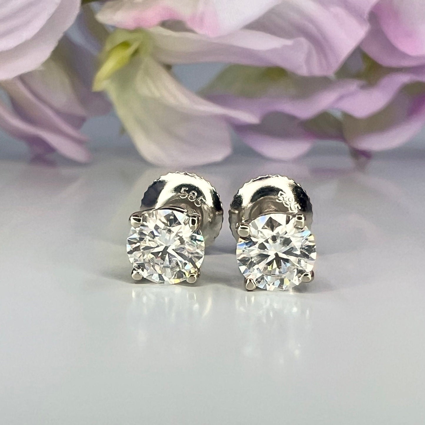 Moissanite Stud Earrings, Wedding Earrings, Screw Back, Push Back Earring, Earrings for Women & Men Earrings for Gift moissanite earrings