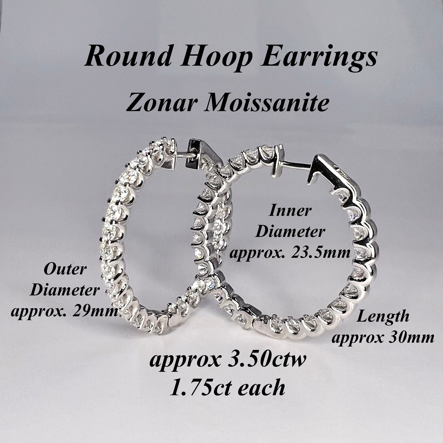 Moissanite hoop earring 14K solid gold, Inside out diamond hoop earrings, Everyday hoop earrings, huggie hoop earrings, endless hoops, #8115