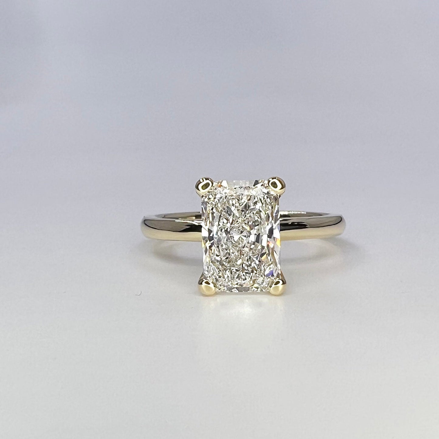 Lab Grown Diamond Engagement Ring | Radiant Cut Lab Created Diamond Ring | Simple Solitaire Diamond Ring | Lab Diamond Ring | 14K Solid Gold