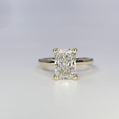 Lab Grown Diamond Engagement Ring | Radiant Cut Lab Created Diamond Ring | Simple Solitaire Diamond Ring | Lab Diamond Ring | 14K Solid Gold